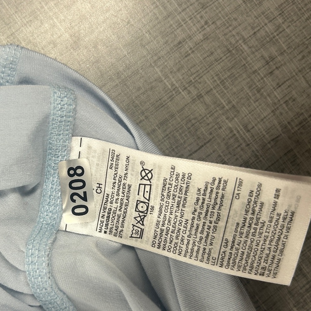 Gap Light Blue Strappy Tank Top Draped Sleeveless Minimal Y2K Athleisure Camisol - Picture 7 of 8